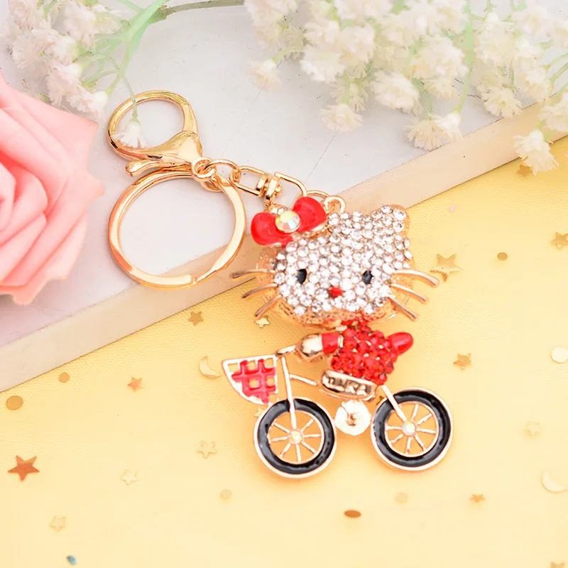 C Manhui 5D DIY Алмазная картина брелок Мода Мультфильм цепочка для ключей в форме Кошки Мозаика из алмазов руками сумка Подвеска Готовая - Цвет: C