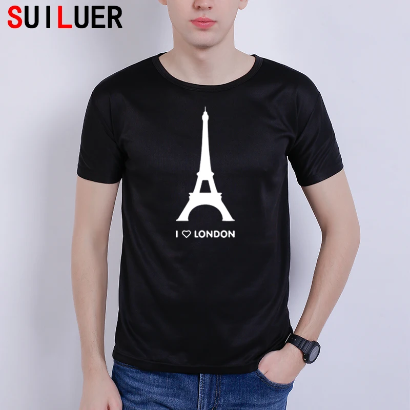 I Love London T shirt Eiffel Tower Funny Design Fashion Tshirt Homme Sports Soft Hipster Camiseta Tops Free Shipping SL-177-057 |