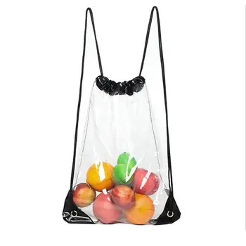

1pc Simple Wild Backpack Transparent Waterproof PVC Plastic Drawstring Bag Casual Multipurpose Gym Backpack Drawstring Backpack