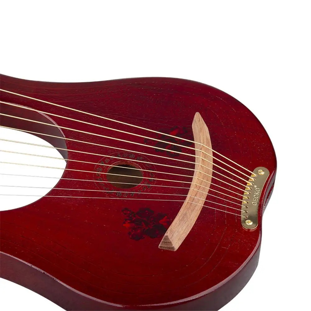 10 String Lyre C Tone панель из красного дерева струнный инструмент с хлопковой