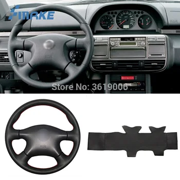 

For Nissan Almera N16 Pathfinder Primer High Quality Hand-stitched Anti-Slip Black Leather Black Thread DIY Steering Wheel Cover