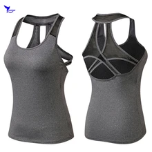 Быстросохнущая женская рубашка для йоги без рукавов, компрессионная майка для бега, спортивная одежда майка для фитнеса