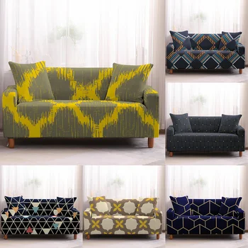 

Nordic Vintage Geometry Pattern Sofa Cover Elastic Sofa Slipcovers Corner Sofa Towel Couch Cover Sofa Covers for Living Room