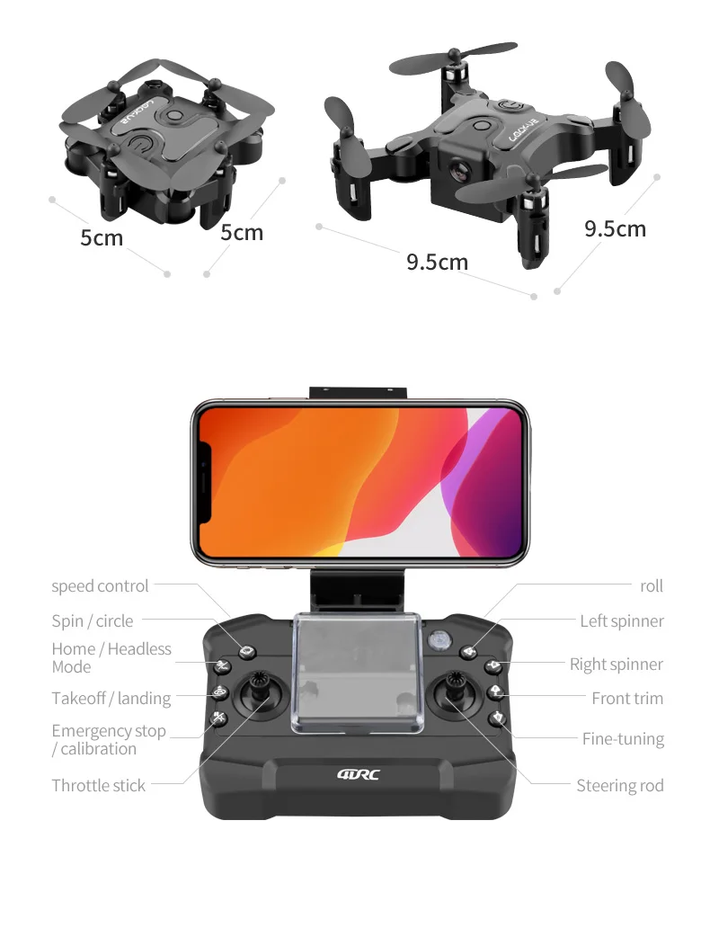 Mini Drone With/Without HD Camera Hight Hold Mode RC Quadcopter RTF WiFi FPVQuadcopter Follow Me RC Helicopter Quadrocopter Kid'