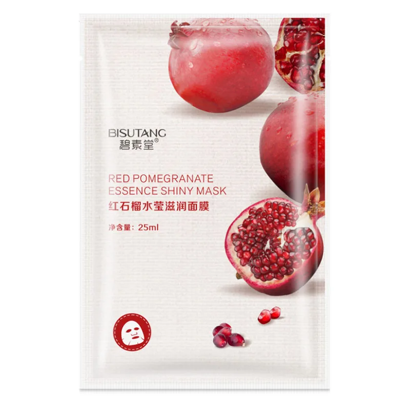 Moisturizing Firming Face Mask Sheet Masks Oil Control Anti-Aging Natural Essence Whitening Facial Mask Plant Skin Care - Цвет: Pomegranate