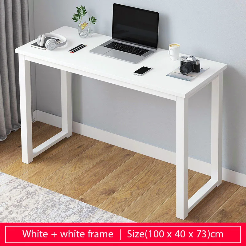 Скандинавский деревянный столик мобильный компьютерный офисный стол Гостиная вход длинный стол Стильная Офисная Мебель - Цвет: 100cm-white