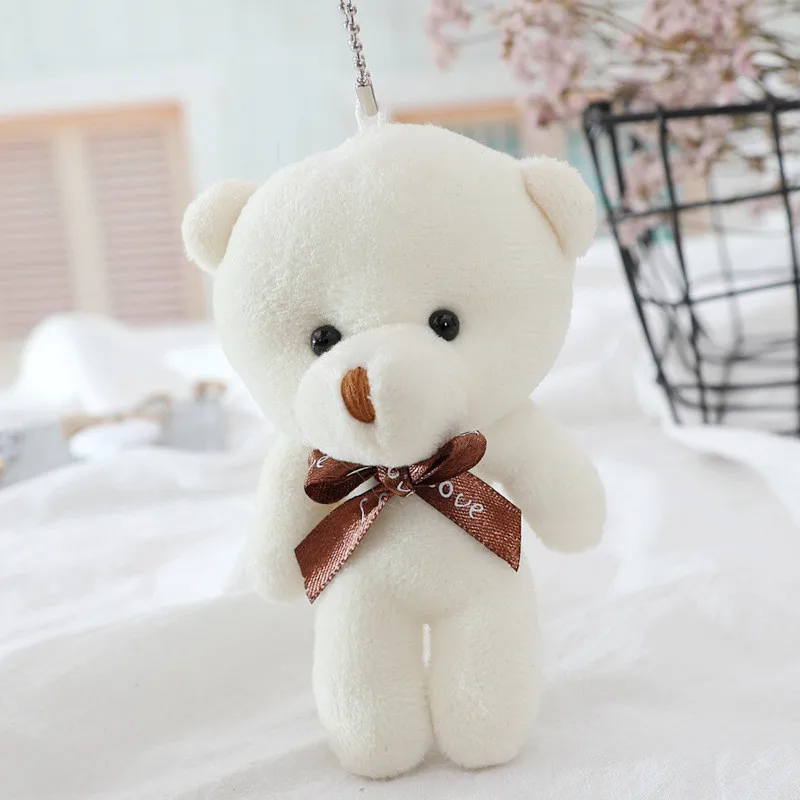 12 см kawaii плюшевый брелок милый медведь мягкие игрушки мини кукла брелок для автомобиля сумка маленькая Подвеска Игрушка в виде животного кролик брелок подарки