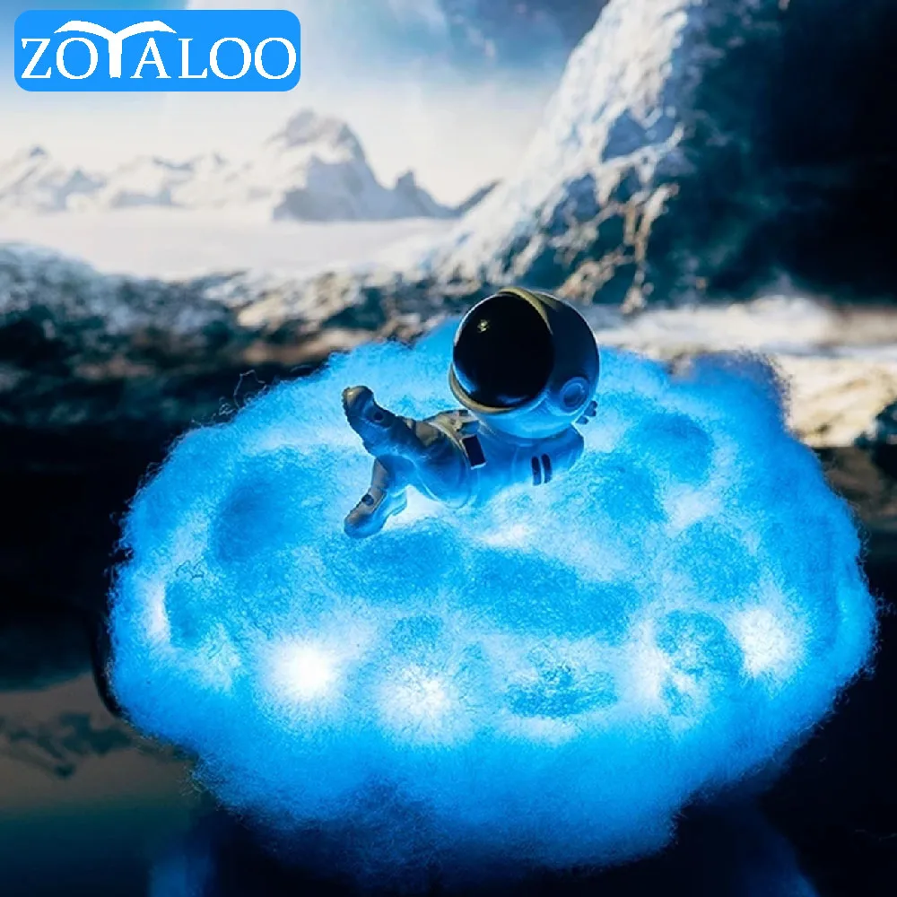 Led Rainbow Effect Night light Colorful Clouds Astronaut Lamp With As Children