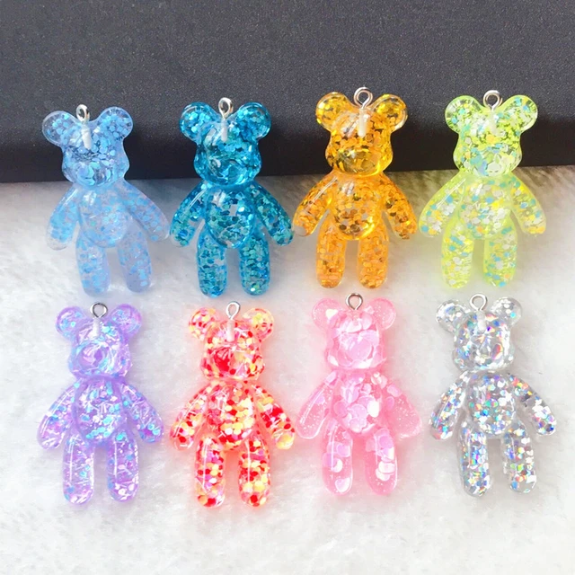 Random Mix of Resin with Glitter Gummy Bear Charms