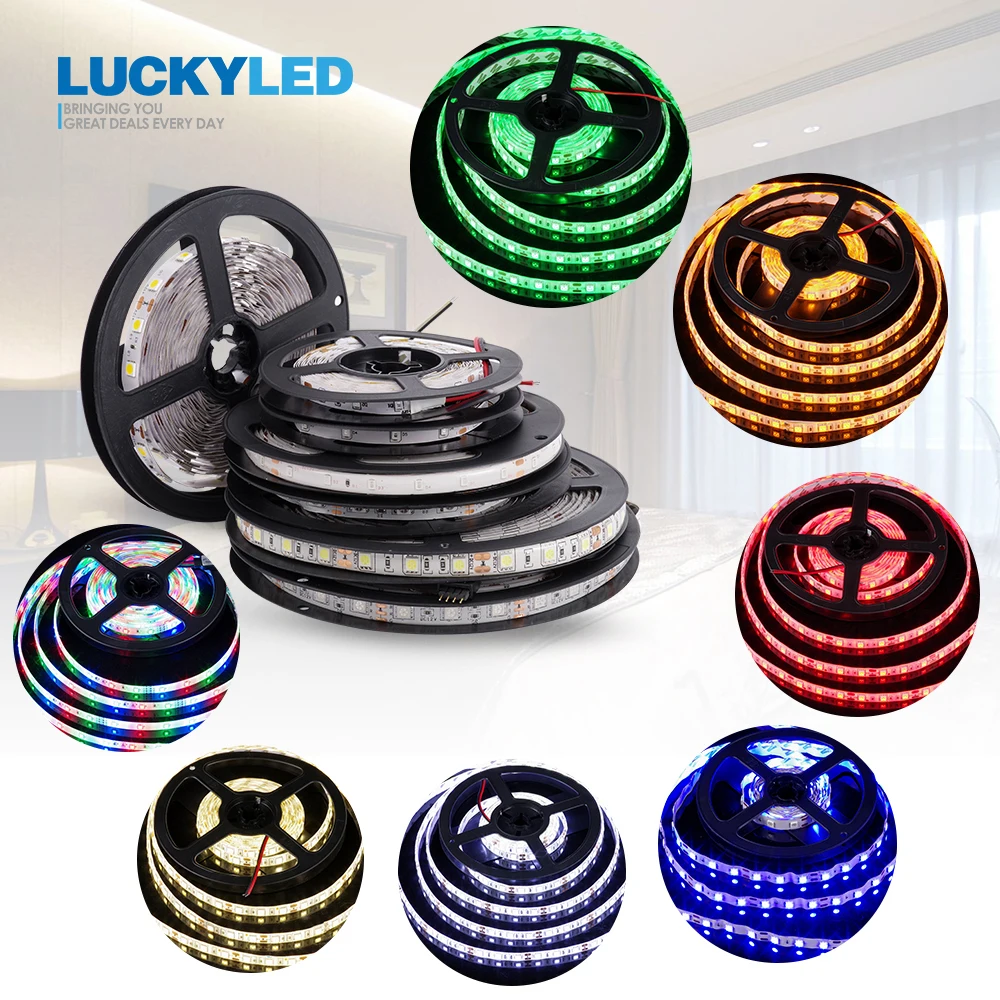 Светодиодная лента LUCKYLED 5 м/рулон 12 В постоянного тока SMD 2835 5050 60
