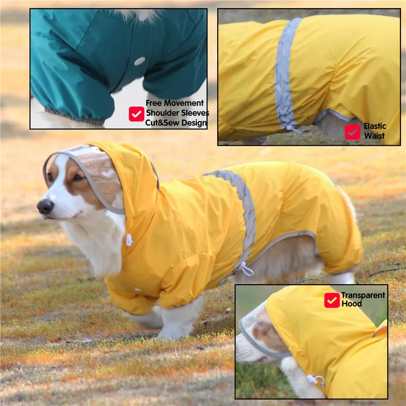 Rain Coats for Corgis Dachshund Purple 