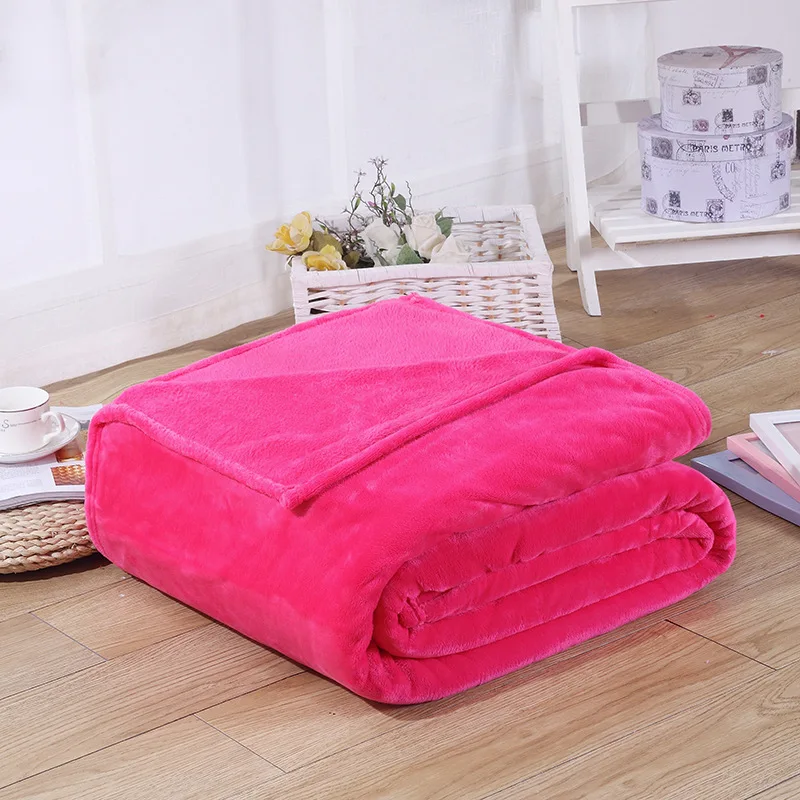 Толстое теплое зимнее одеяло из кораллового флиса, одеяло для пикника, кемпинга, автомобиля, одеяло s - Цвет: Rose Red