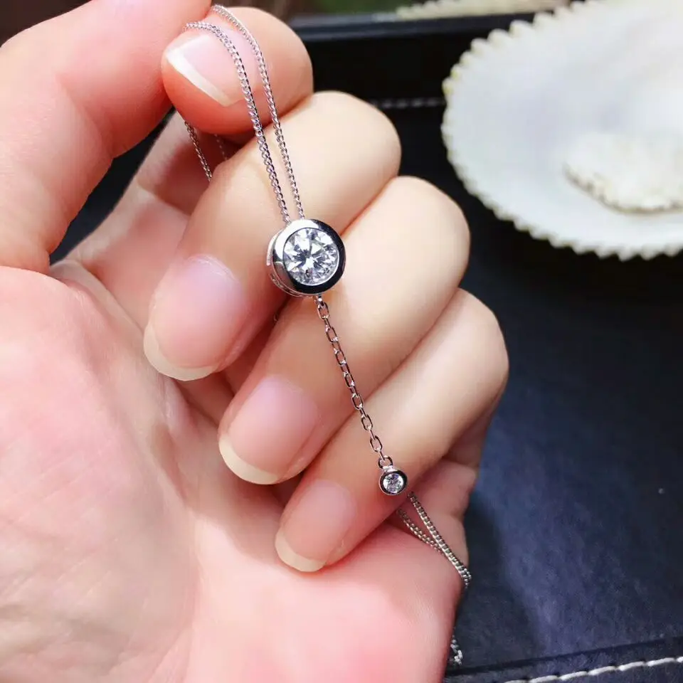 MeiBaPJ 2 карата Moissanite для комплекта бриллиантовых ювелирных изделий 925 Серебряное кольцо подвеска ожерелье 2 шт. костюмы Свадебные украшения для женщин