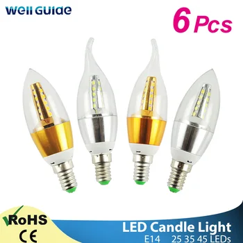 

6pcs LED Bulb Candle E14 9W 12W Golden Aluminum LED Bulb AC 220V Led Lamp Cool Warm White Lampada Bombillas Lumiere Lampara