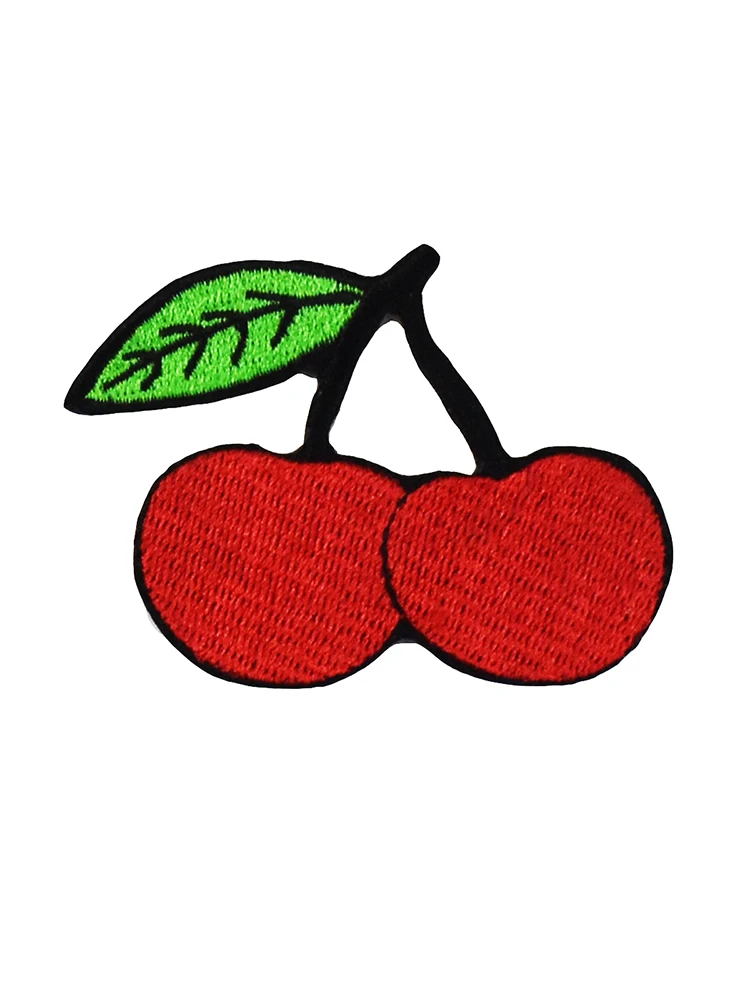 Вишня нашивка "фрукт" вышитые железа на заказ DIY Вышивание на аппликации детские наклейки Патчи для Костюмы сумки футболка Шапки одежды