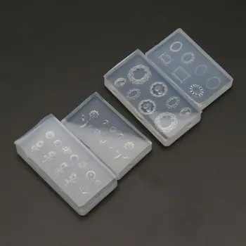 

2Pcs Mini Leaves Flower 3D Silicone Clear Mold Button Embossed Frame Nail Carving Mold Nail Art Templates Maincure Tools