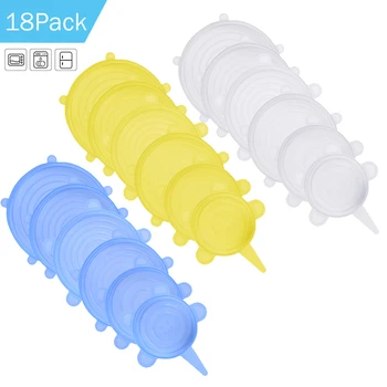 

6 Pcs/Set Food Silicone Cover Cap Universal Silicone Lids For Cookware Bowl Reusable Stretch Lids Kitchen Accessories