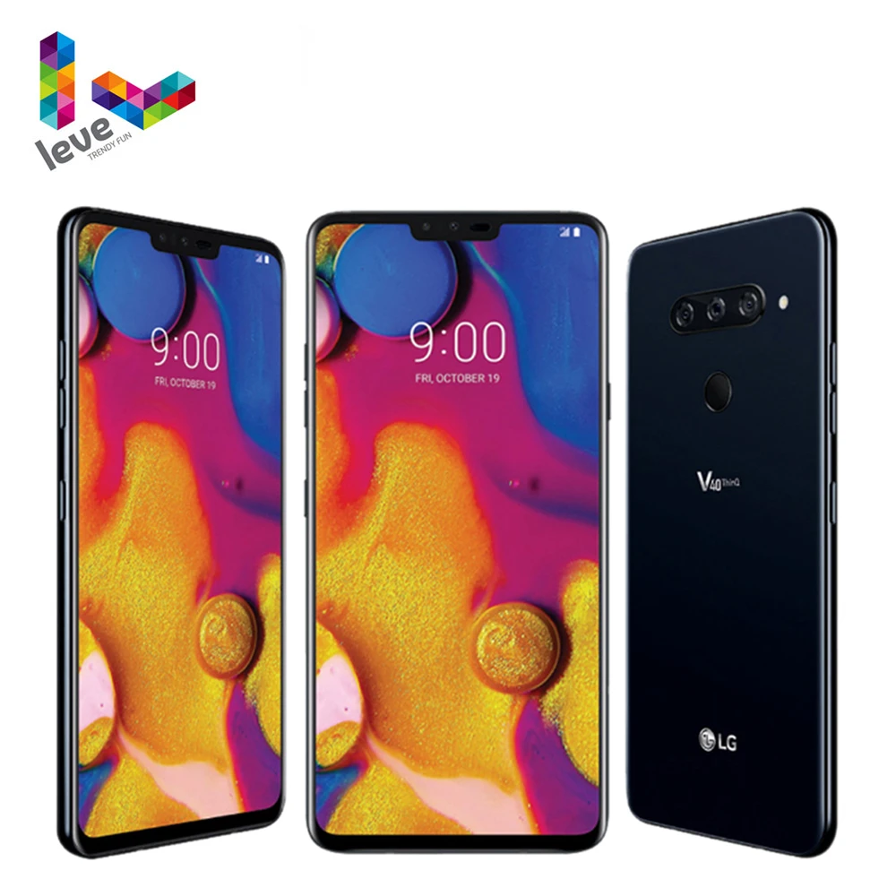 Unlocked LG V40 ThinQ V409N V409UA V405EBW Mobile Phone Octa Core 6.4" 6GB RAM 64&128GB ROM 3+2 Cameras 16MP Android Smartphone second hand iphone