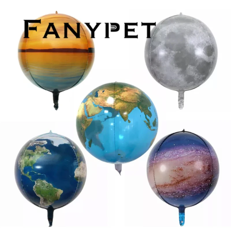 

20pcs 4D Earth Moon Foil Balloon Earth Day World Map Balloons Outer Space Air Ball Birthday Party Decorations Kids Ballon Decor