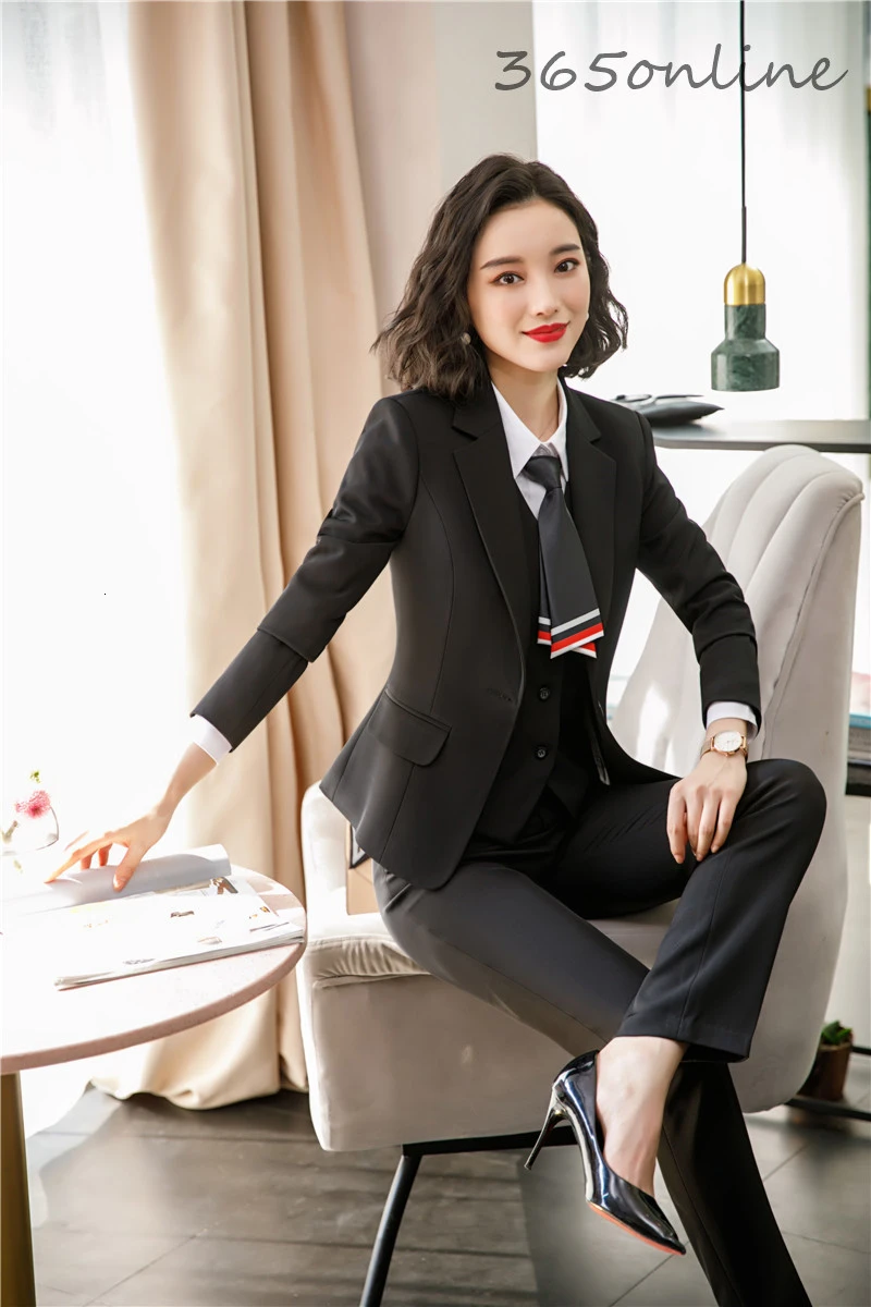 

Uniform Designs Pantsuits Ladies Office Work Wear Blazers Formal Professional OL Styles Women Business Suits Female Pants Suits