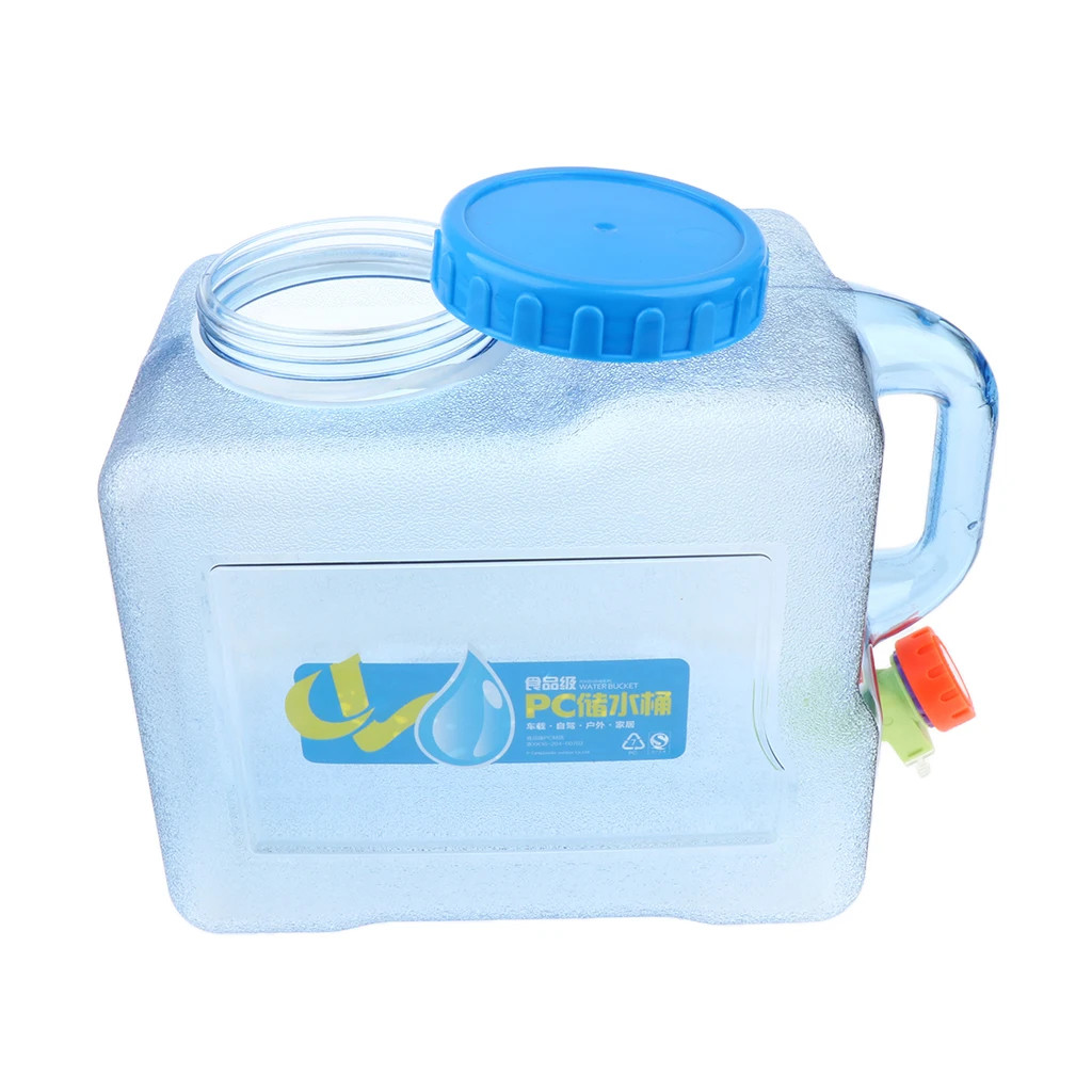 5L/8L Outdoor Camping Travel Car Water Bucket Water Carrier Canister with Water-tap & Leak Proof Lid