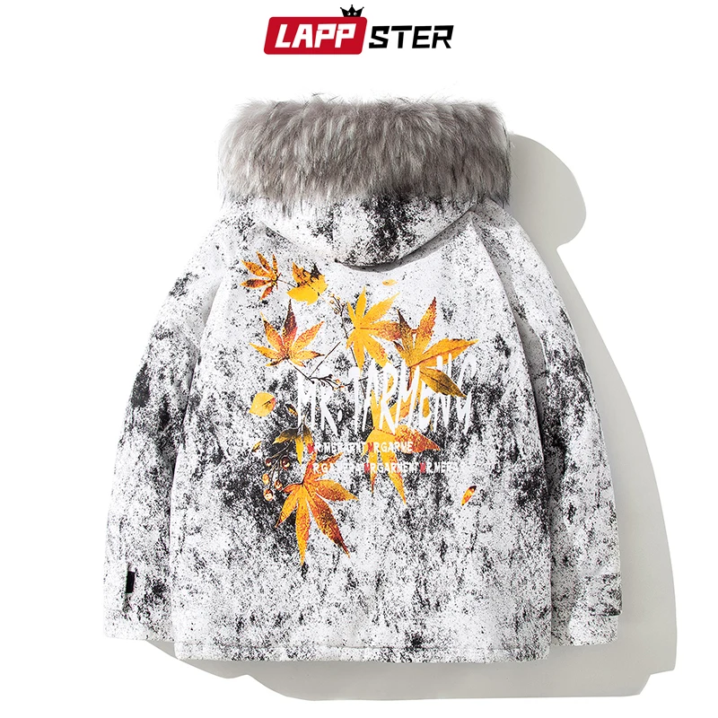 LAPPSTER зимняя куртка Толстая Мужская Уличная парка с капюшоном пальто ...