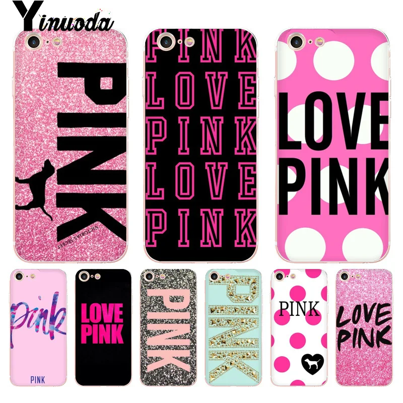 Yinuoda для iphone 7 6 X Чехол love Розовый Прозрачный чехол телефона 8 6S Plus 5 5S SE 5C XS XR s |