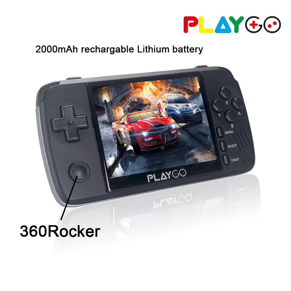Новая игровая консоль с эмулятором PLAYGO, 3,5 дюймов, ips экран, портативный игровой плеер, встроенный в более 4000 игр, 16 ГБ, TF карта для GBA PS1 NES - Цвет: Black 16GB