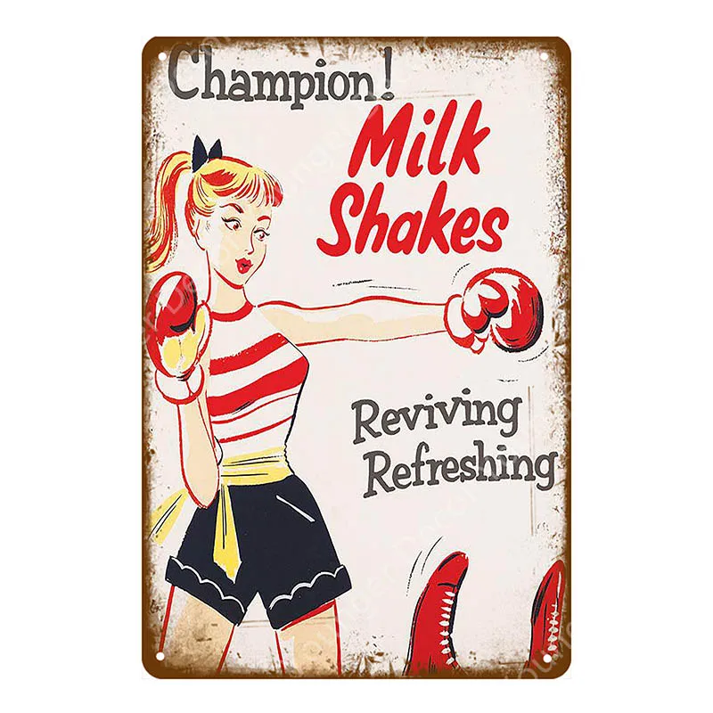Pin Up Girl Milk Shake винтажные металлические знаки сексуальная леди табличка винтажный
