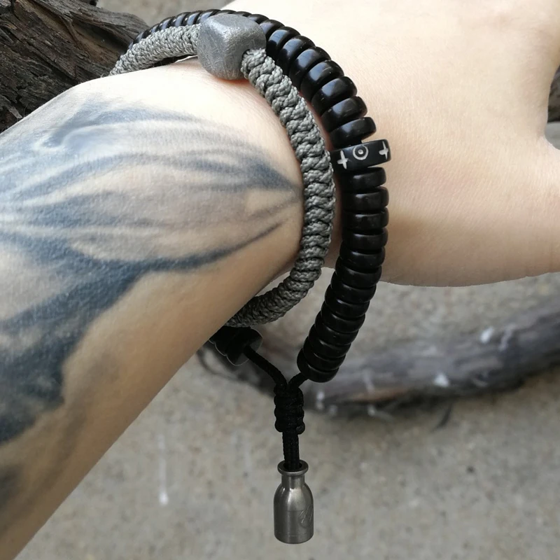 1 шт. титановый нож бусины DIY ключ хвост кулон браслет бусины аксессуары EDC бутылка форма Паракорд шарик