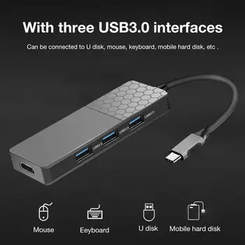 

High Speed 7 In 1 Port USB-C Hub Multi-function Convenient Type-C Docking Station Support for Almost All Type-C Devices