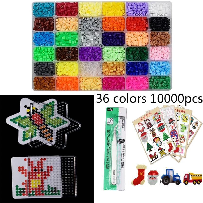 48 Colors Box Set Hama Beads 5mm DIY Toys Ironing Beads 5mm Educational Kids Diy Toys Fuse Beads Pegboard Sheets Free shipping 4