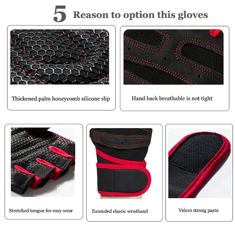 1 Pair Weight Lifting Training Gloves Women Sport Gloves Fitness Exercise Workout Power Lifting Gloves for Gym Training Dumbbell best warm gloves for men Gloves & Mittens