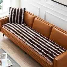 Натуральный Рекс кроличий мех полосатый ковер, настоящий Кролик одеяло для дивана, декоративный коврик для сиденья