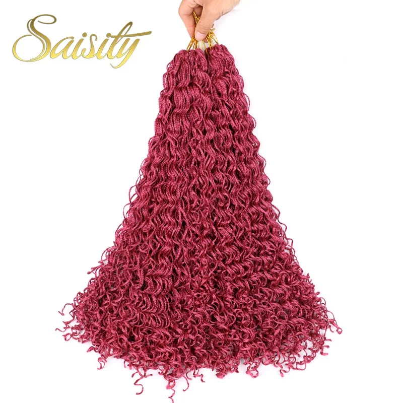 Saisity маленькое плетение Парик Косы Zizi цветные синтетические волосы для наращивания 20 дюймов розовый серый синий крючком волосы 48 прядей/упаковка 50 г