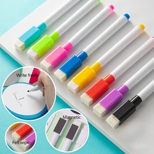 Stylo de dessin pour enfants, à noyau noir, marqueurs de tableau blanc sec, gomme intégrée, stylo de dessin pour enfants, jouet de bricolage