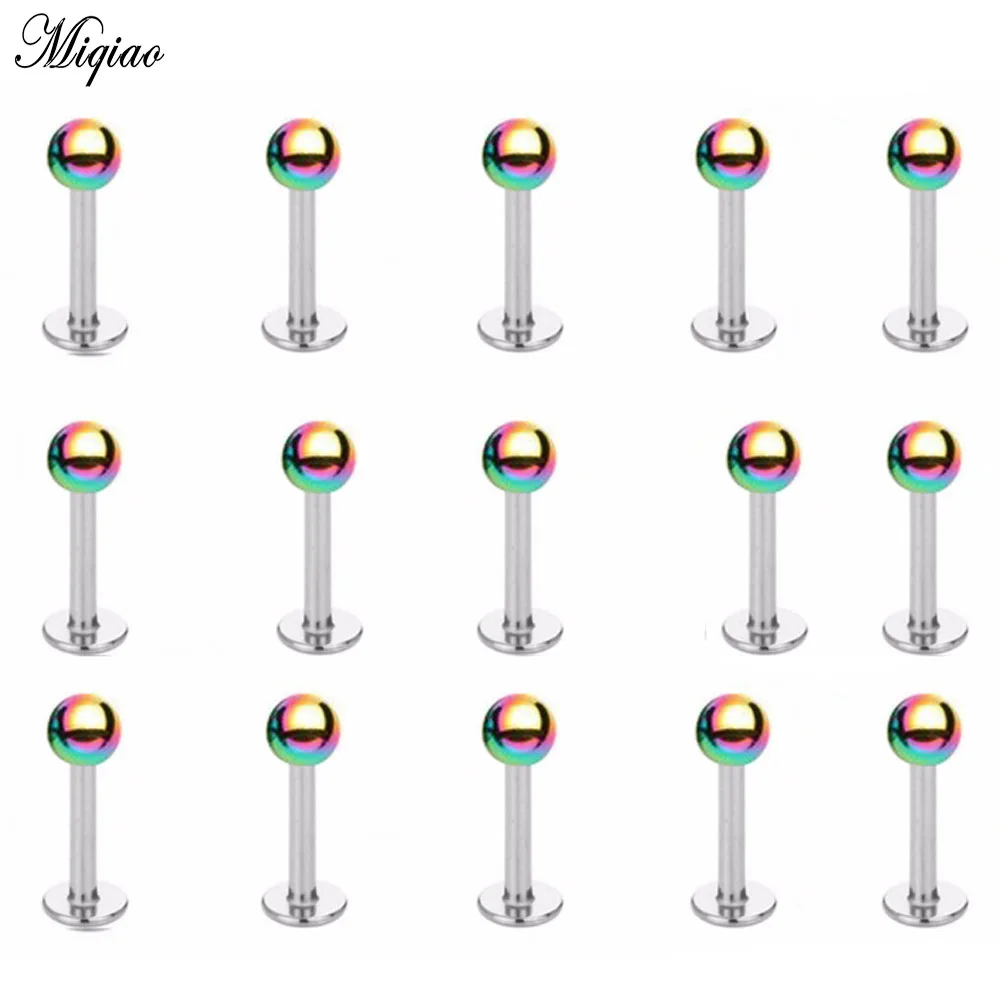 

Miqiao 2 Pcs European and American Body Piercing Jewelry Stainless Steel Color Lip Nails