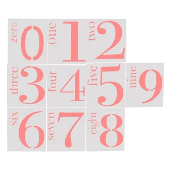 

10pcs English number pvc Layering Stencils for Diy scrapbook coloring,painting stencil,home deco DIY Paper Cards Crafts