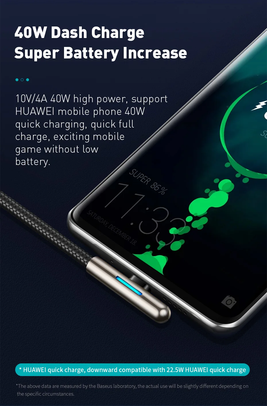 Кабель usb type-C Baseus 40 Вт осветительный кабель для huawei mate 30 20 P30 P20 Pro Lite 4A Dash зарядное устройство USBC usb type C кабель провод шнур