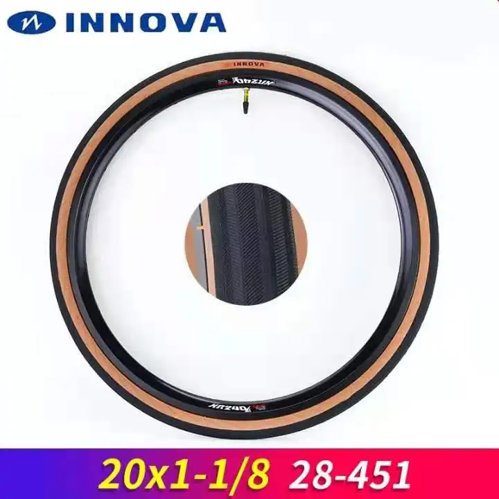 INNOVA-folding car tire 20 inch 451 retro yellow side * 1-1 / 8 folding small wheel diameter | Спорт и развлечения