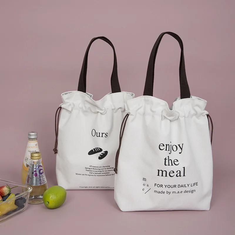 Fiambrera de lona gruesa con forro de aluminio, bolsa de caja de almuerzo, bolso enfriador, Picnic, contenedor de cena, bolsas de almacenamiento de comida escolar