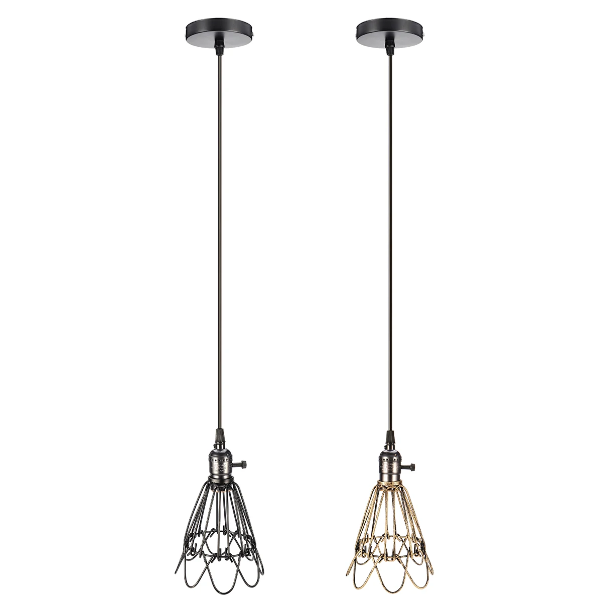 

2 Colors E27 Industrial Pendant Light Retro Hanging Lamp Fixture Holder Living Room Lighting Restaurant Bar Kitchen Decoration