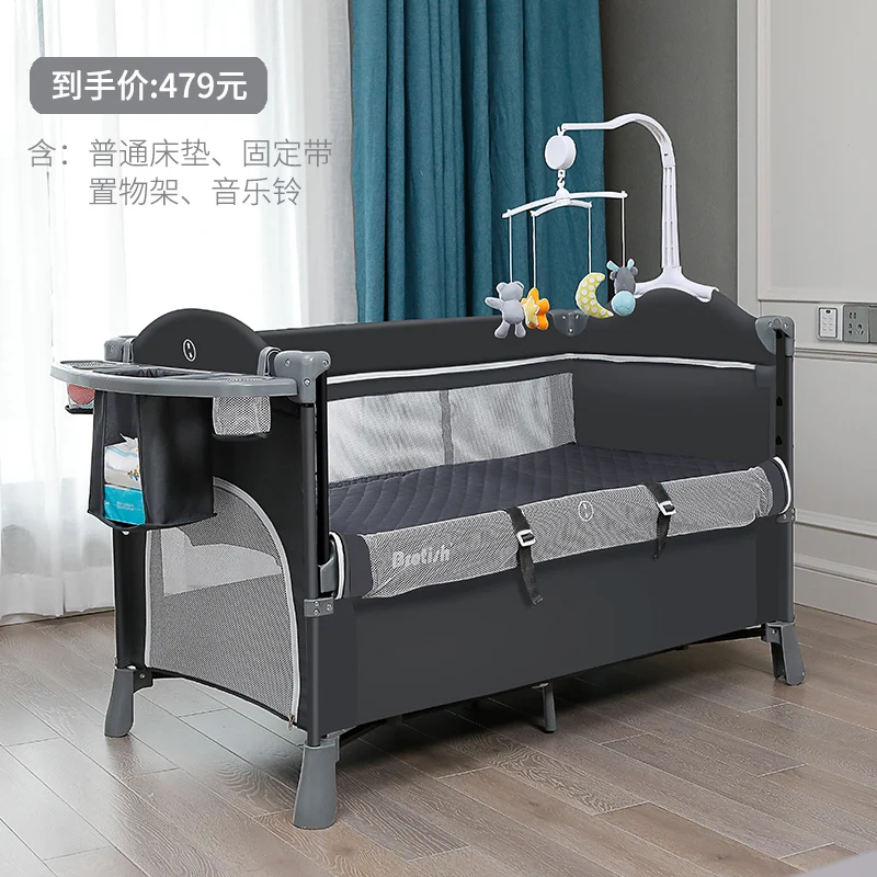 

0962 Crib Joint Bed Movable BB Multi-functional Portable Folding Newborns Baby Bedside Bed Bassinet