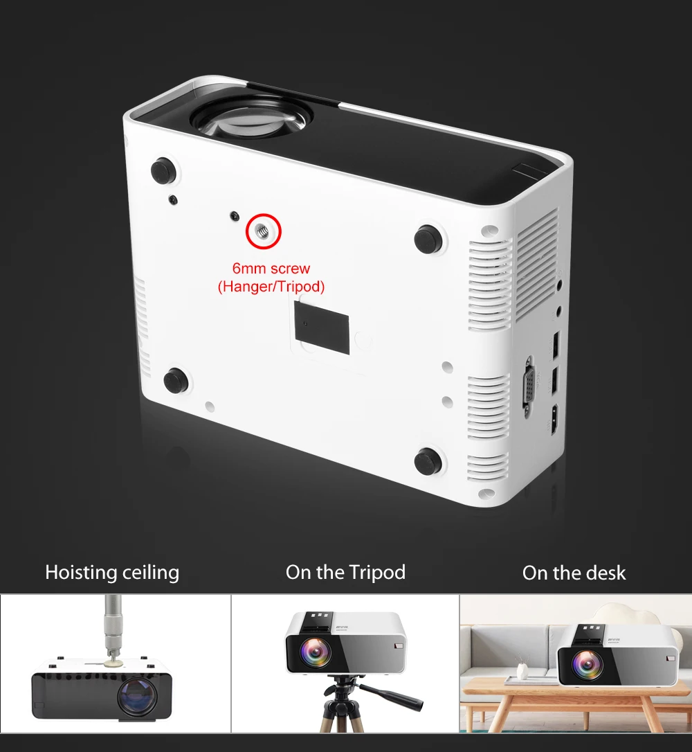 Thundeal hd mini projetor td90 nativo 1280x720p