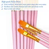 20pcs Pink Paint Brushes Set Round Pointed Tip Paintbrushes Nylon Hair Artist Acrylic Paint Brushes for Acrylic Oil Watercolor 4