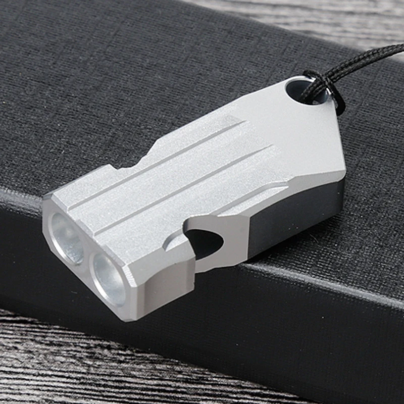

Outdoors High Decibel Portable Whistle Aluminous Alloy Double Pipe Emergency Survival Whistle EDC Tool Cheerleading new arrival