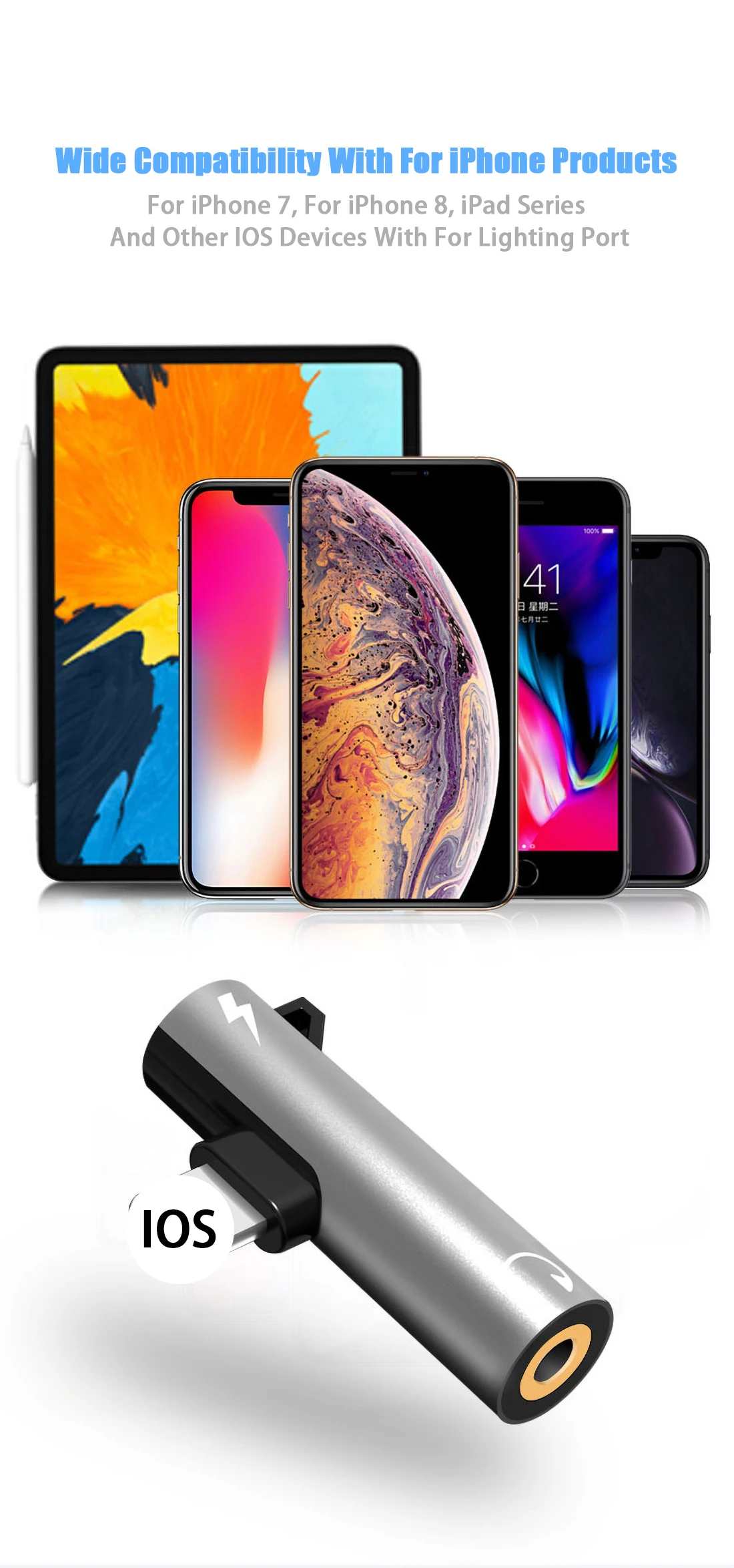 Для iphone до 3,5 мм разъем AUX Наушники Аудио 2 в 1 для iphone X XS Max XR 8 Plus Lighting Plug зарядное устройство адаптер IOS 12 система