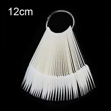 40 шт лак для маникманикюра в форме веера цветная карта прозрачный белый образец практики накладные наконечники пряжка кольцо Полное покрытие маникюр практика