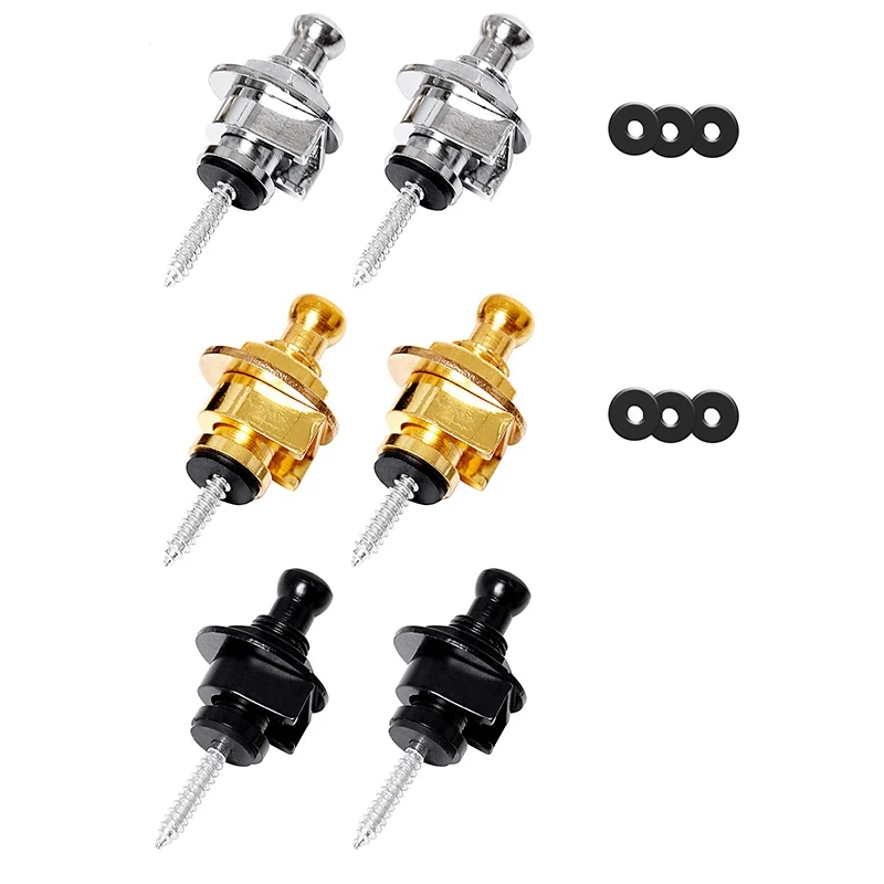 

6Pcs Guitar Strap Locks and Buttons Non-Slip Security Straplocks for Guitar Bass