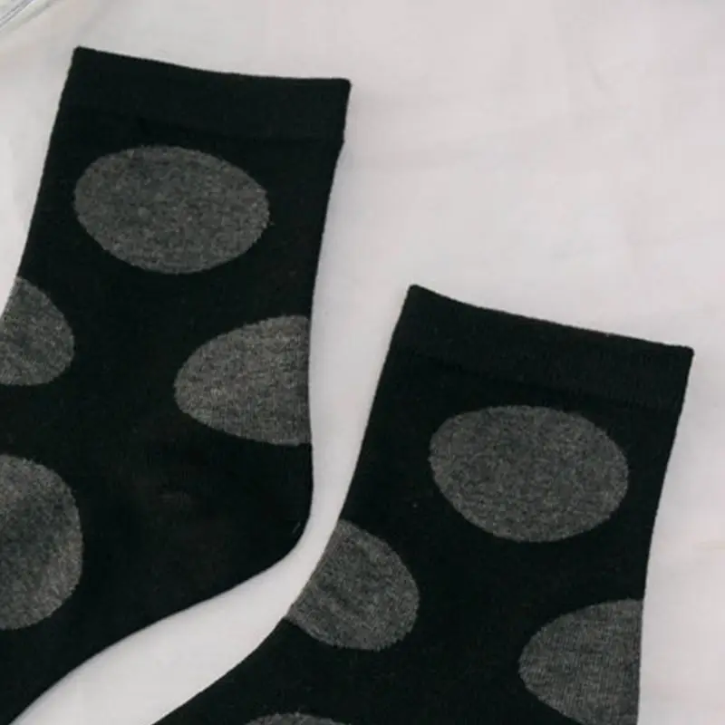 5 пар, новинка, женские хлопковые носки, смешной Рисунок в крупный горошек, Harajuku, чулочно-носочные изделия, B0KD